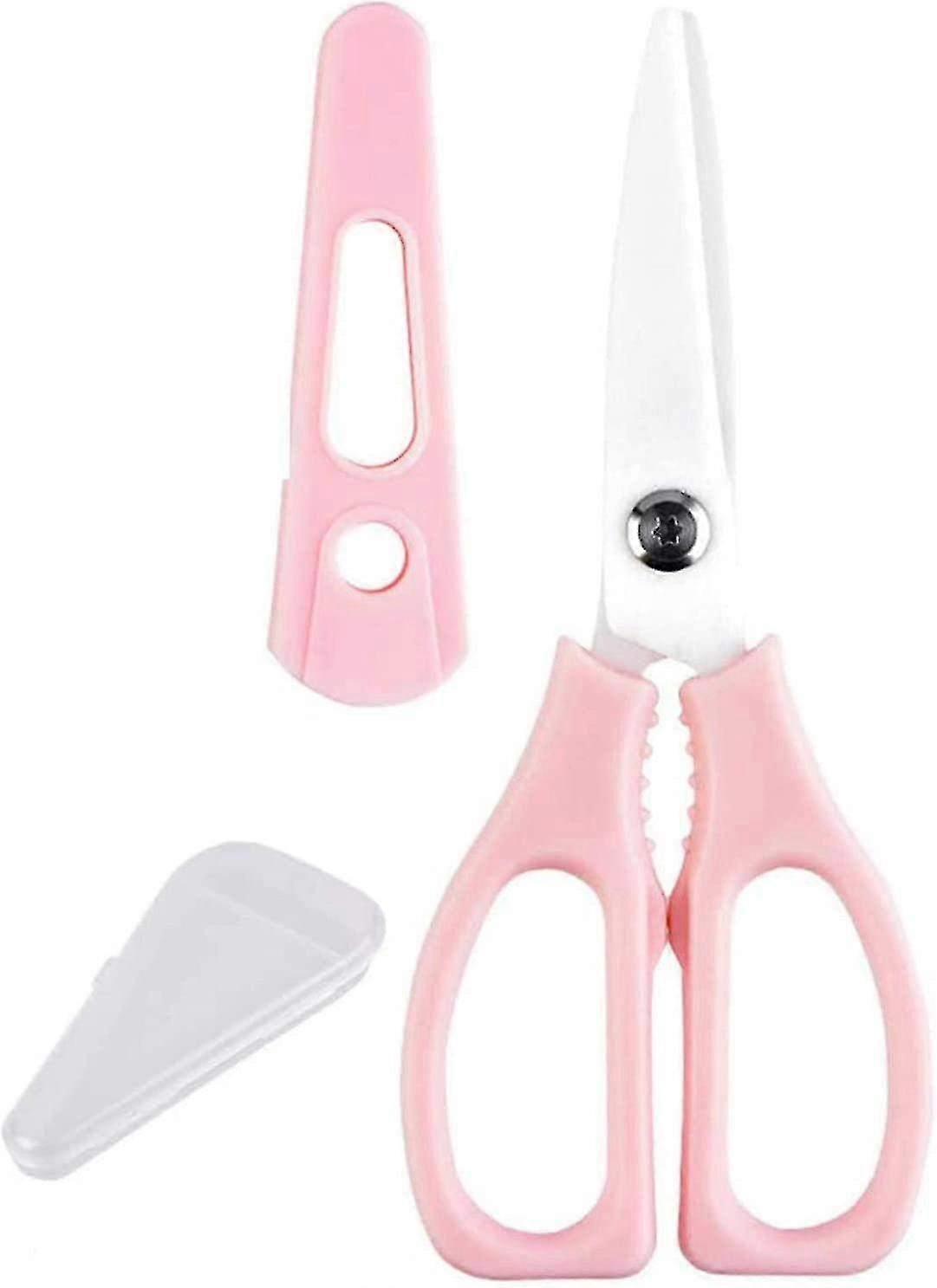 Ceramic Scissors,y Food Scissors With Cover Portable Shears ()-