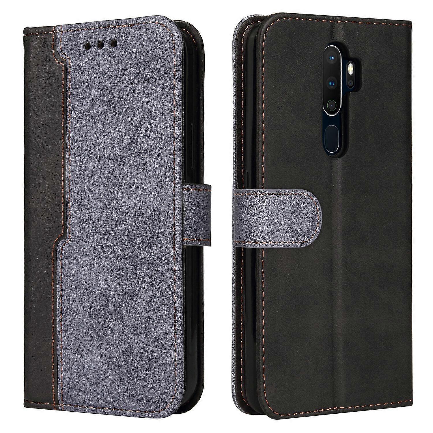 Case for OPPO A5 2020/A9 2020 Cover Protective PU Leather Magnet Closure Wallet Flip Case with Card Slots Stand - Red