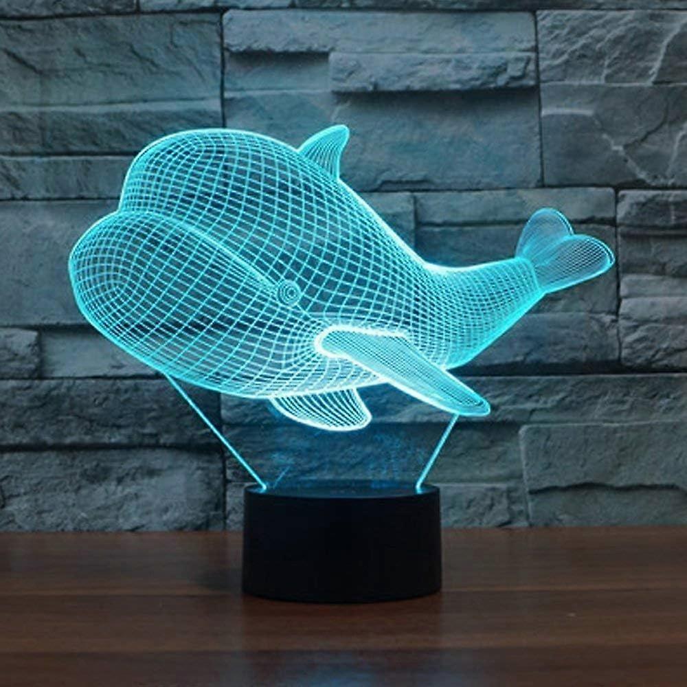 3D Illusie Lamp LED Walvis Nachtlampje Dierlijk Speelgoed 7 Kleur Veranderende Touch Sensor Bureau Tafellamp