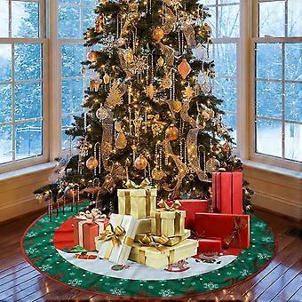 Jupe De Sapin De Noël Matelassée - Père Noël Rouge Et Brun - 107 Cm (42 In) NEUF