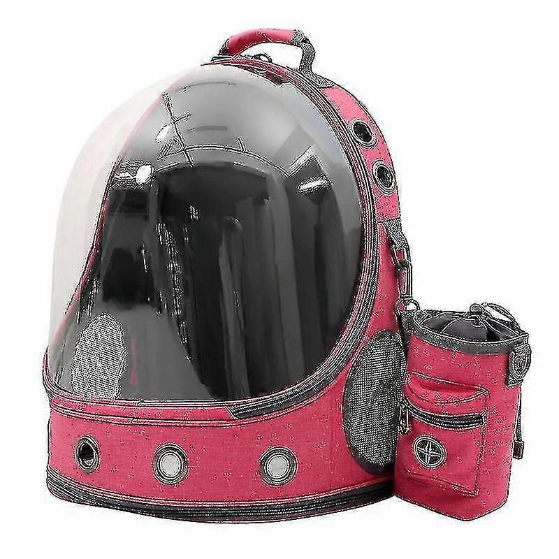 Pet Portable Transparent Space Capsule Backpack(Coral Pink)