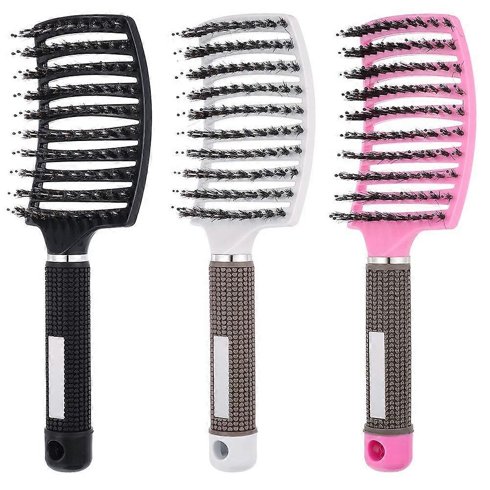 Emptied Tangle Comb - Curved Styling Brush with Wild Boar Bristles