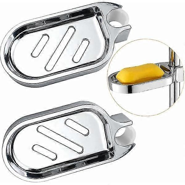 2pcs No Drilling Shower Shelf, ABS Plastic Shower Soap Dish, Display