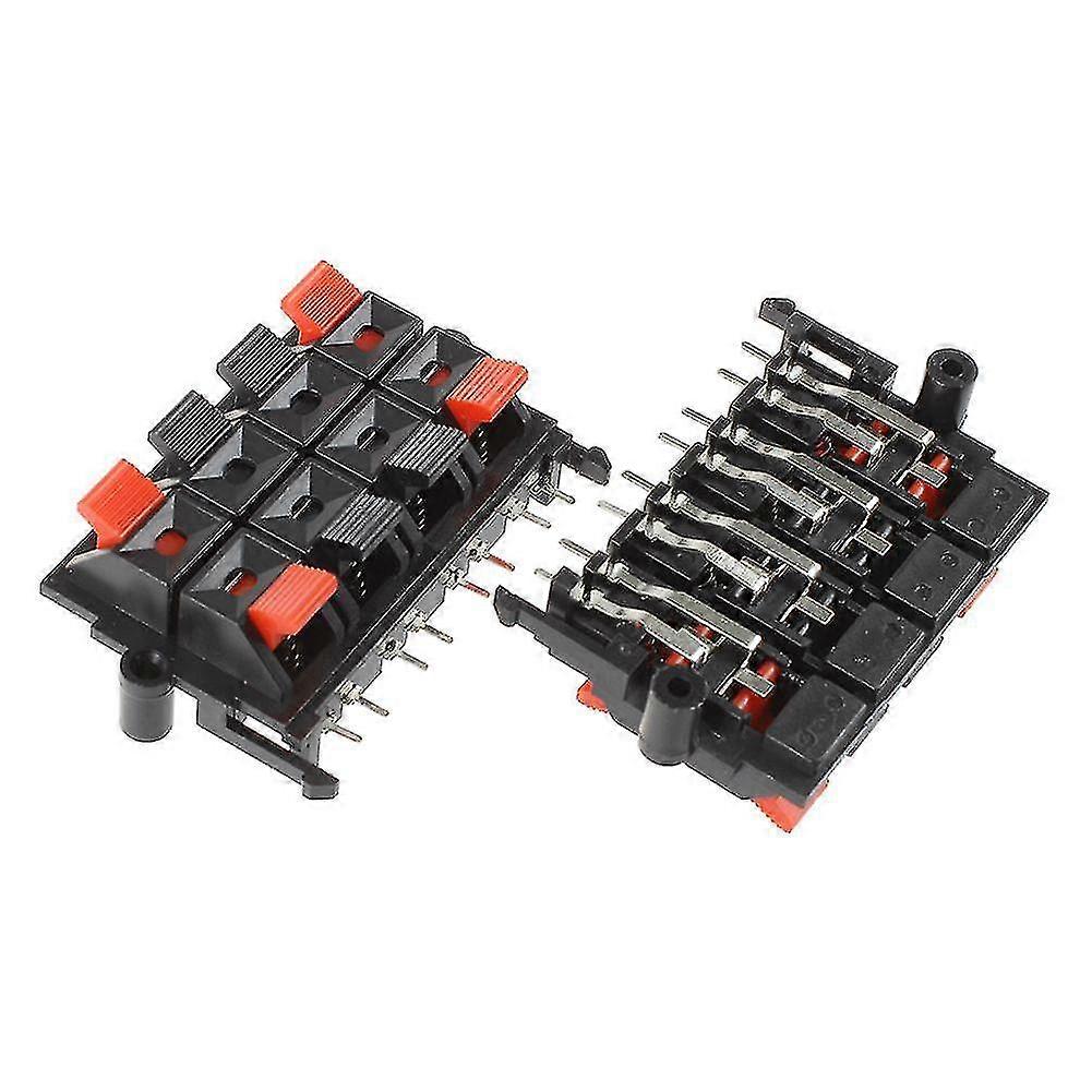 2pcs 64x40x20mm 8 Positions Push In Jack Spring Load Speaker Terminals