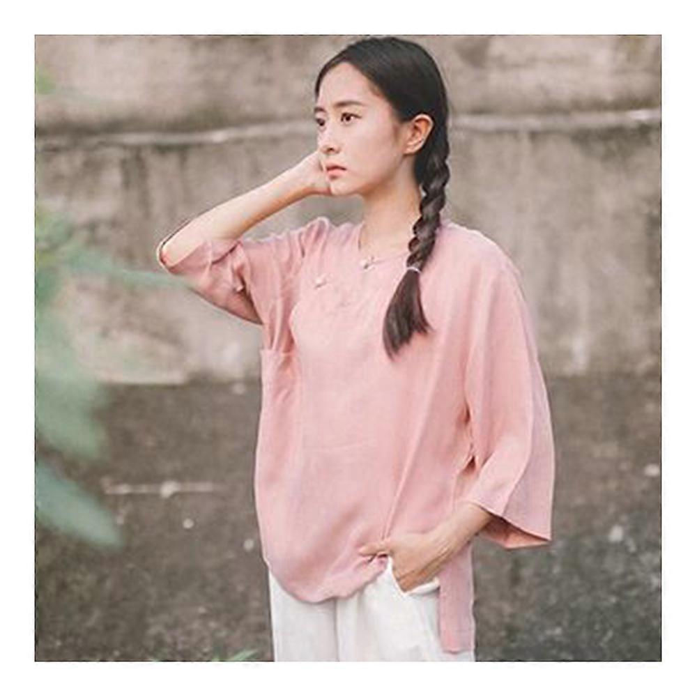 Oblique opening colorful glazed button shirt