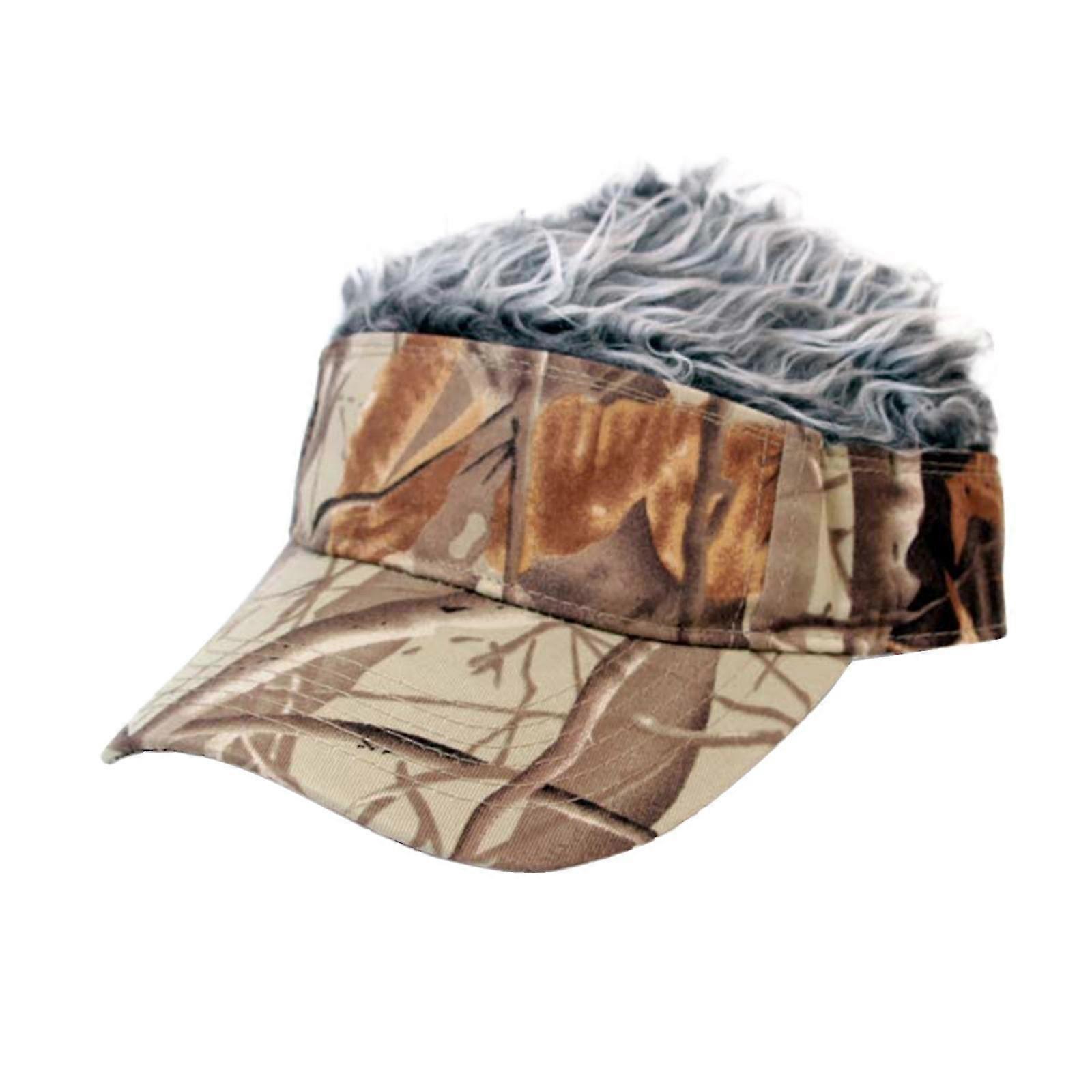Mode DIY Frisur Erwachsene lustige Baseballmütze mit gefälschter Camoufla Haarperücke Solid-yyc