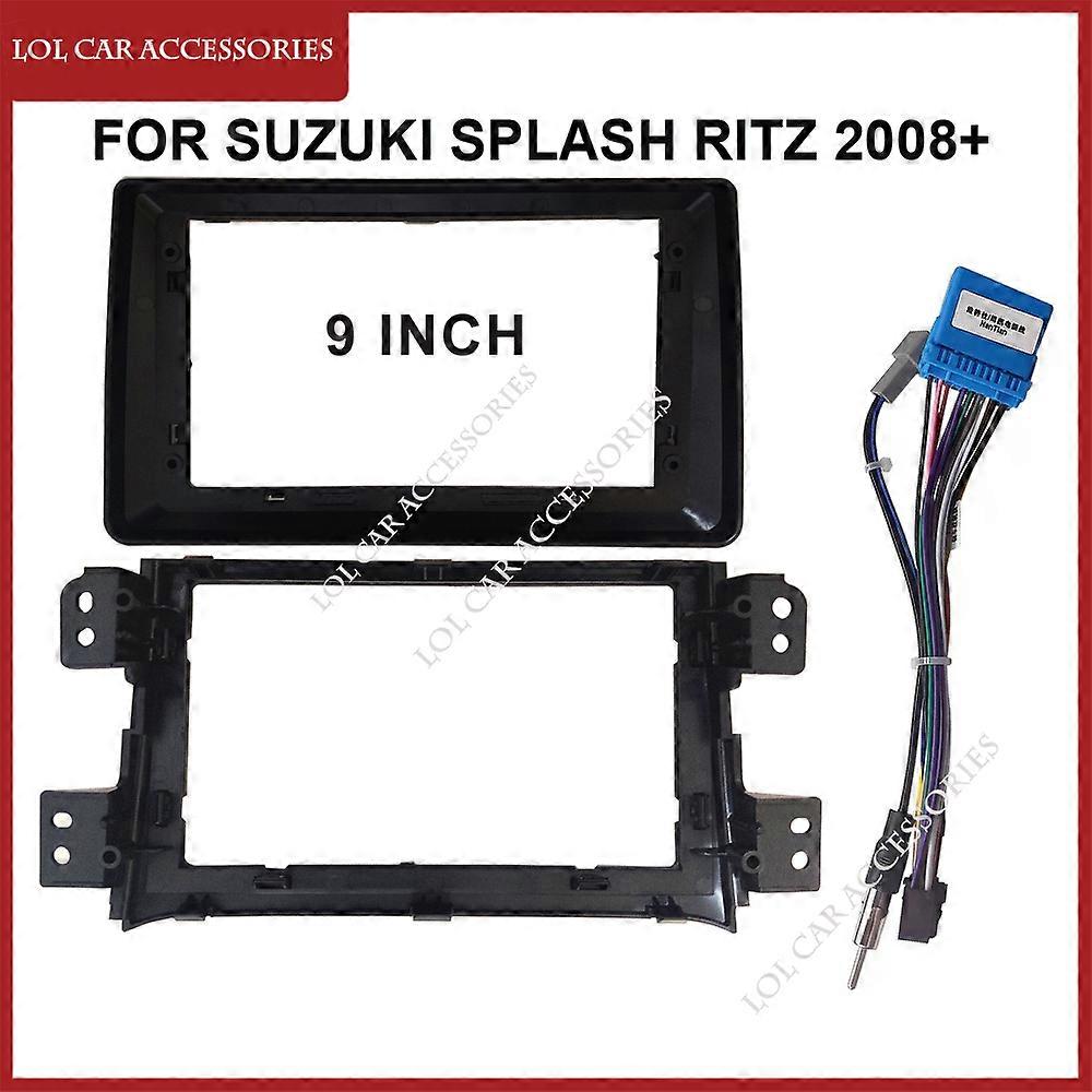 9 Inch Fascias For Suzuki Splash RITZ 2008+ Car Radio Stereo GPS MP5 Android Player 2 Din Head Unit Navigation Dash Board Frame