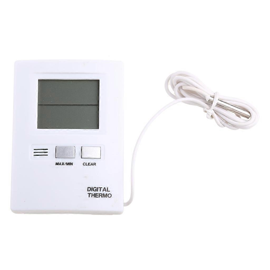 White Digital LCD Indoor And Outdoor Thermometer Temperature Meter