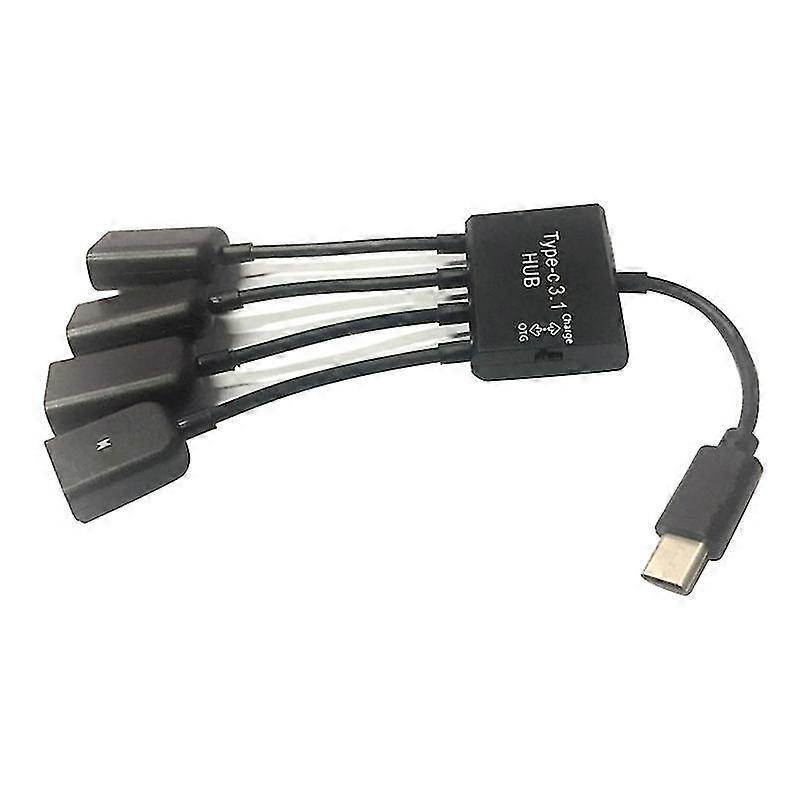Usb C Hub 4 In 1 Compact Otg Usb C Adapter With Switch Charging Function Compatible For Macbook Or Type C Laptops
