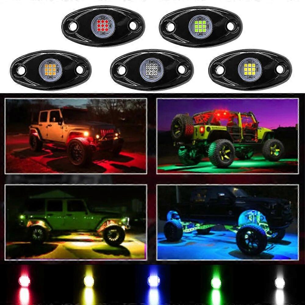 For Jeep Atv Suv Offroad Car Truck Yacht Trail Rig Lamp 1 Pair Underbody Glow LED Rock Lights Waterproof Led Neon Light 5 ColorsMotor Vehicle Lighting