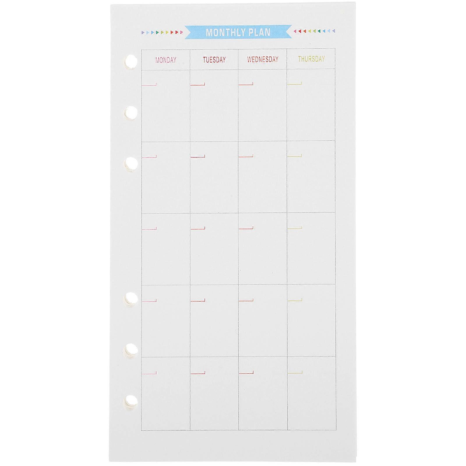 40 Sheets A6 Size 6-Hole Paper Refills For Notebook Planner Journal Dairy