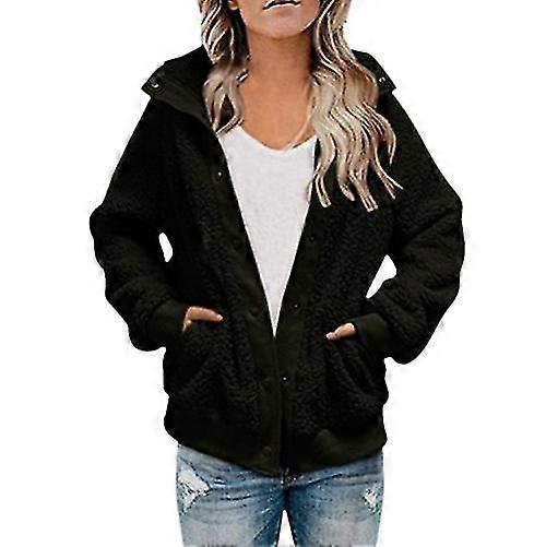 Womens Sleeve Jacket Coat Pockets Warm Fleece