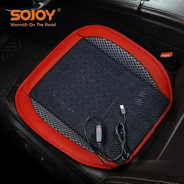 Sojoy Ventilated Cooling Seat Cushion with USB Port,Breathable Air Flow Cooling Pad for Summer,Suitable for All Car Seats,Home a