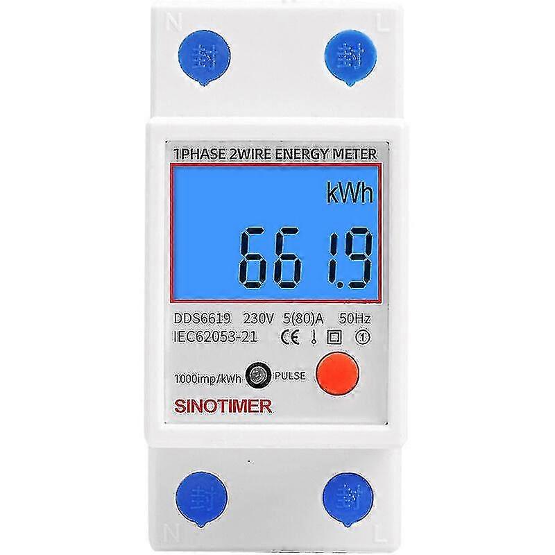 Monoblodds6619012lcd Backlit Display Rail Single Phase Electronic Multifunction Digital Meter 580a 230v7.8*3.5*6.5cm