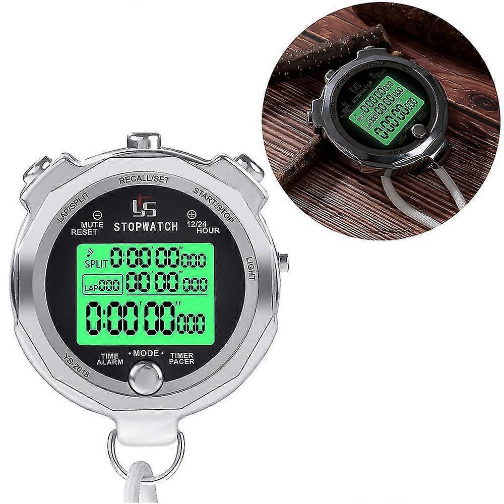 Metall-Stoppuhr-Timer mit Hintergrundbeleuchtung 1/100stel Sekunde