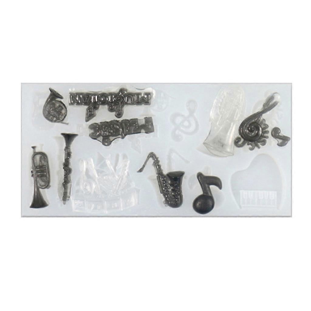 Music Art Theme Instruments Resin Casting Silicone Mold Jewelry Making Tools