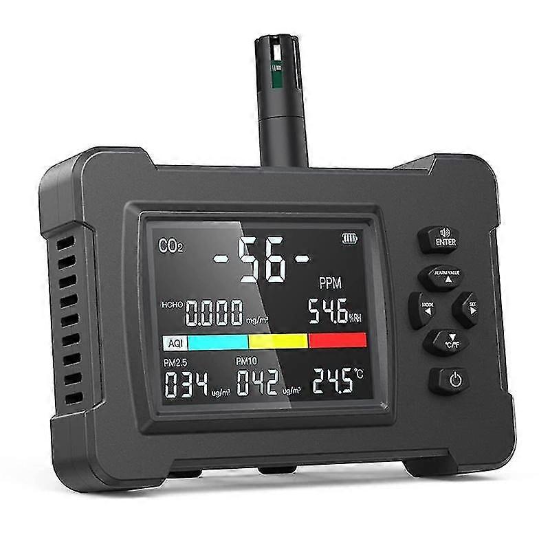 Kvalitetsmonitor, uppgraderad exakt sensor Co2-detektor 8 i 1 kvalitetsdetektor för Co2 Pm2.5 / pm10 formaldehyd