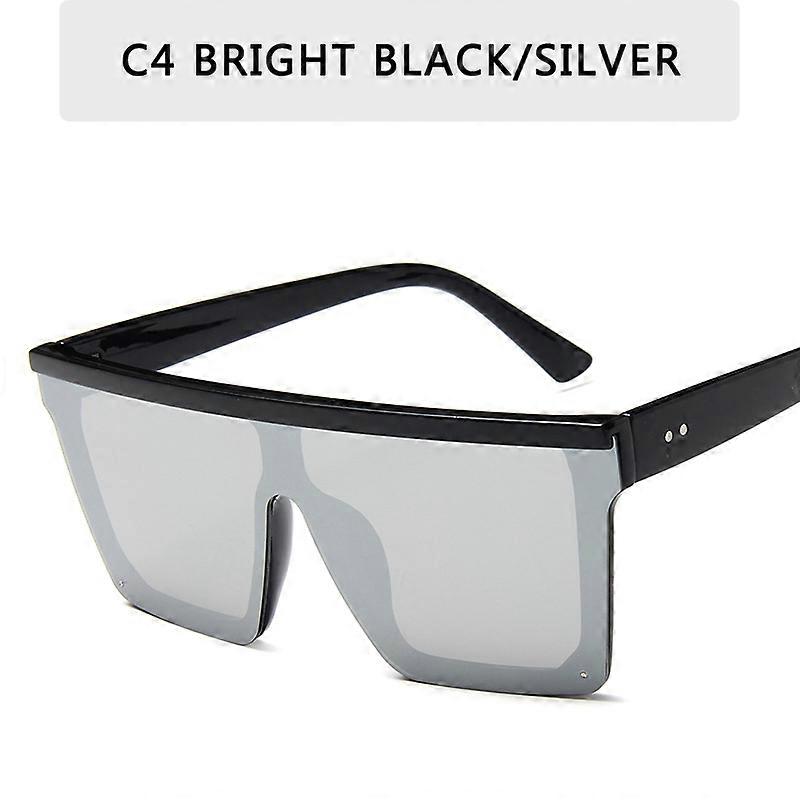 2023 Oversized solbriller Kvinder Square Flat Top Nitte Gradient Lens Big Frame Solbriller Kvinder Mænd Vintage Mirror Shades