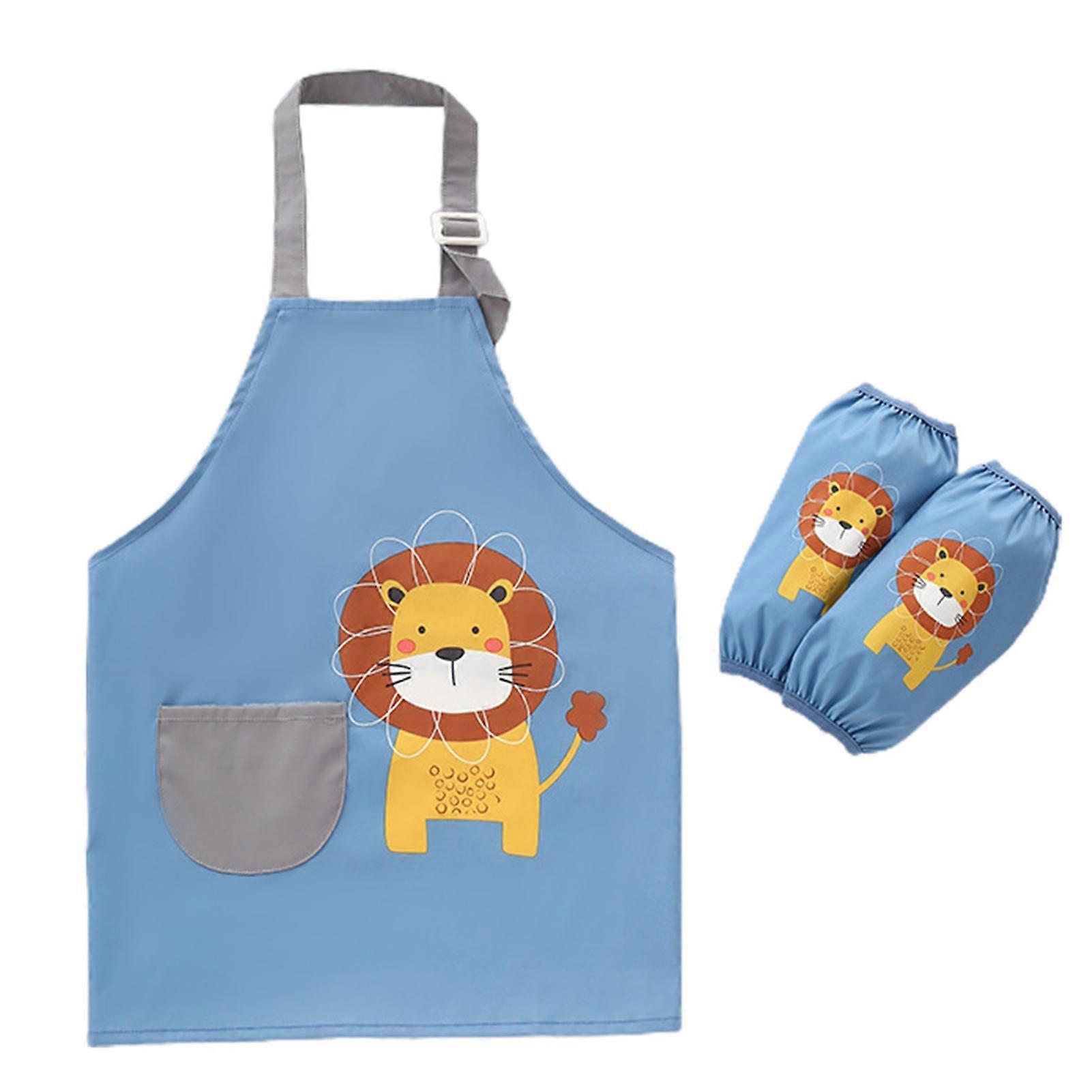 1 Set Kids Apron Kit Waterproof Convenient Polyester Shrink Resistant Children Pinafore Set for Drawing