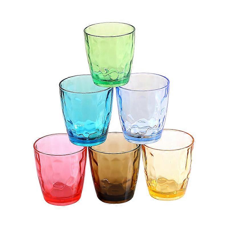 330/420/470 ml Colored Plastic Cups Reusable Drinking Glasses for Picnic Party 6 Set
