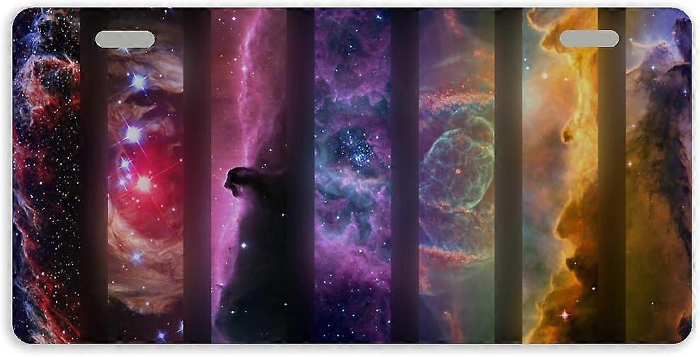 Galaxy Nebula Space Metal Car Tag Auto Tag Nummernschild Abdeckung mit 2 Löchern 11,8 x 6,1 Zoll