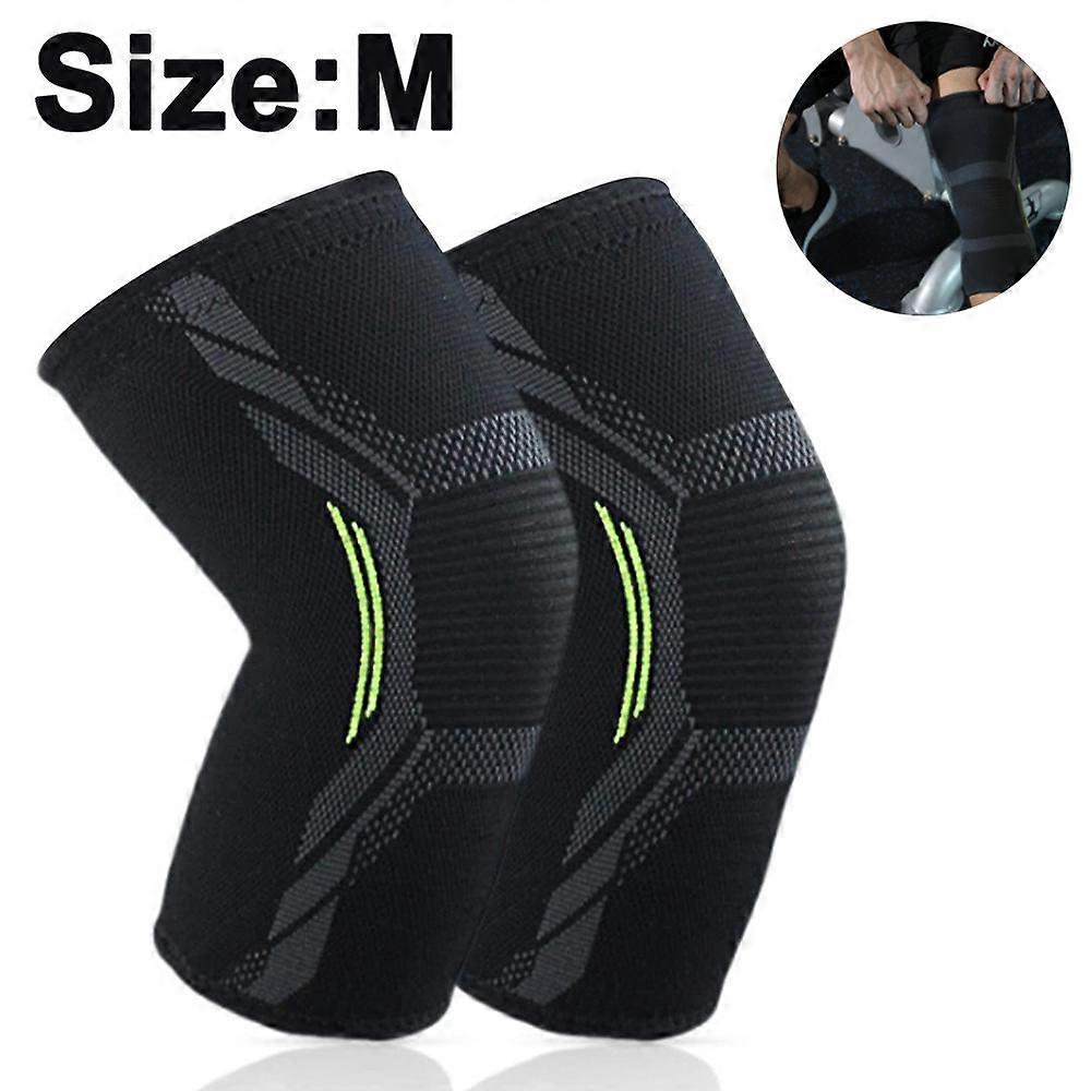 2-pack knee brace, elastic breathable knee pads, anti-slip compression knee brace perfect for meniscus tears, arthritis, tendinitis, running, squats, 