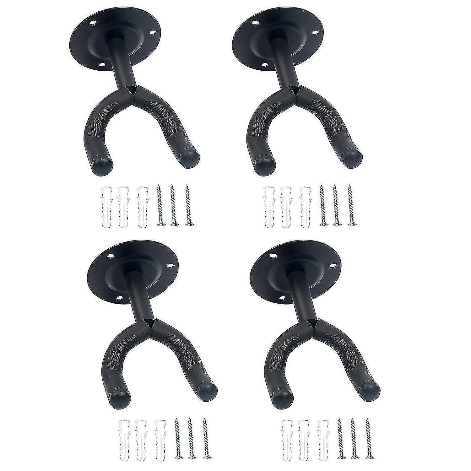 4 Pack Guitar Hangers Hooks Holders Wall Mount (4 Pack)