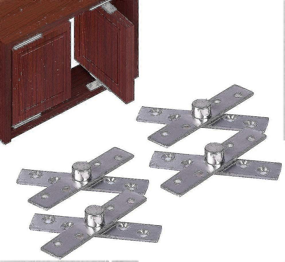 4pcs Stainless Steel Pivot Hinges, 360 Degree Concealed Door Pivot Swivel Hinges