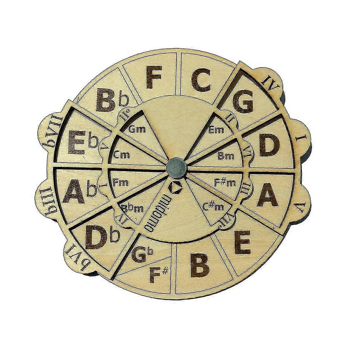 Wooden Melody Tool, Circle Of Fifths For Musicians, To Readily Find Chord Combinations.
