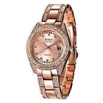 Damen Damenuhren Wasserdichte Edelstahl Keramik Armbanduhr