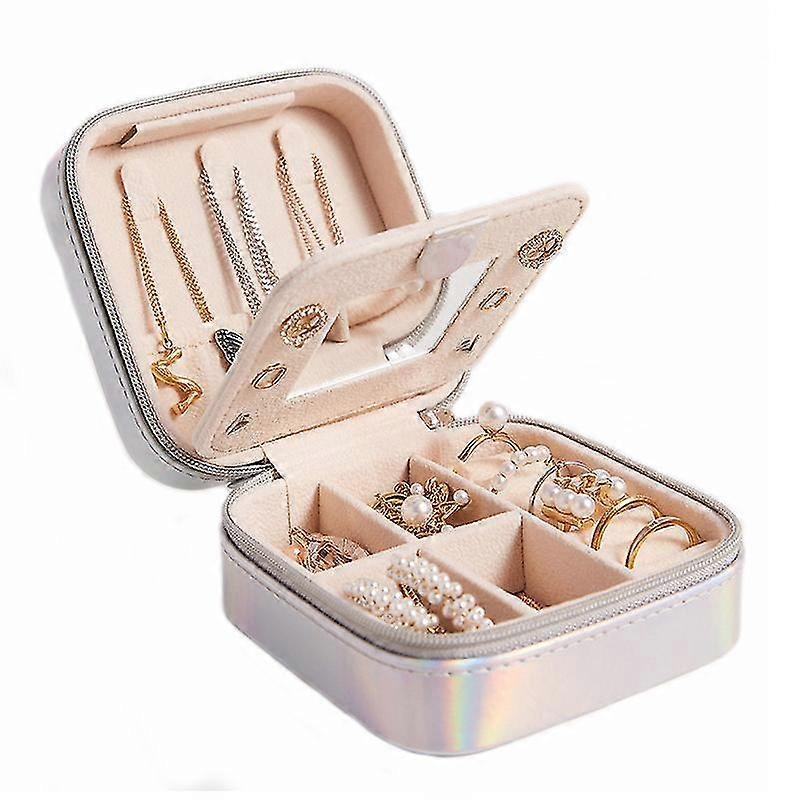 Ins Wind Large Capacity With Mirror Ear Stud Earrings Jewelry Storage Box