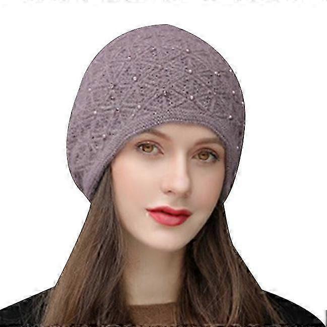 Damen Mütze Mütze Warm weiche Chunky Kabel Strick Wintermützen