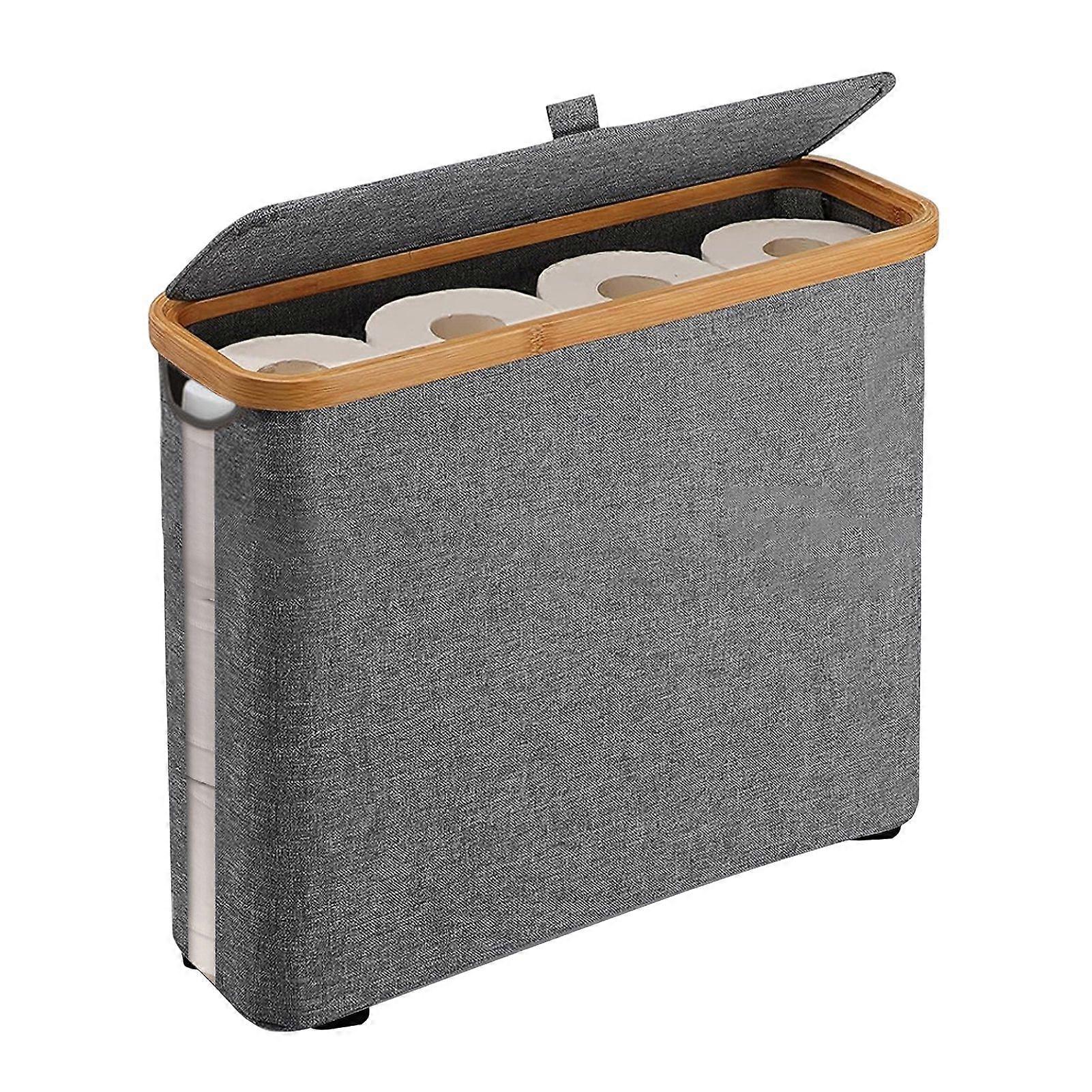 Toilet Paper Storage Basket Large Capacity Waterproof Multi-purpose Easy to Install Toilet Paper Storage Organizer with Lid
