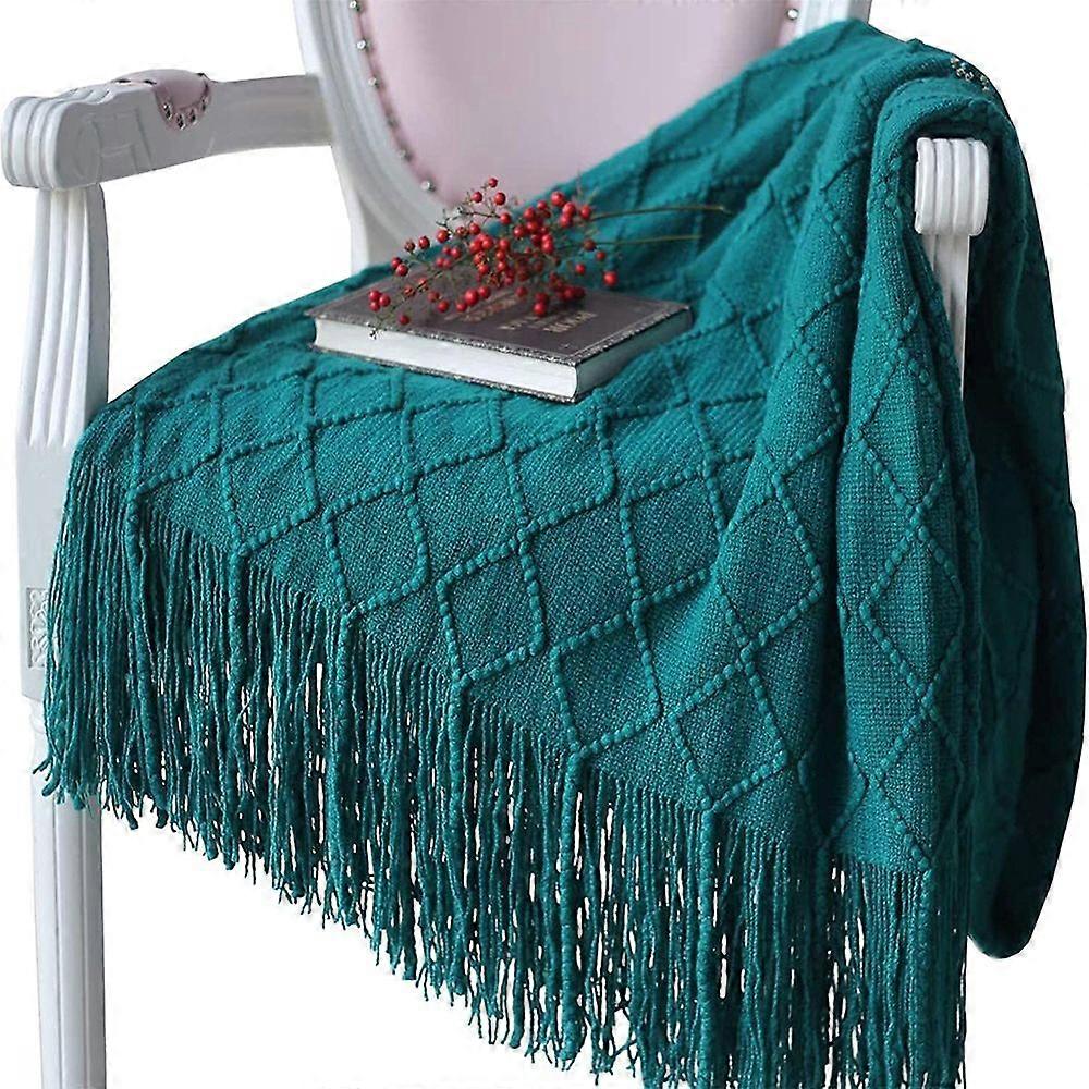Wolltdecke weiche gestrickte Wolldecke, Quastendecke, Sofa -Decke, Schlafdecke