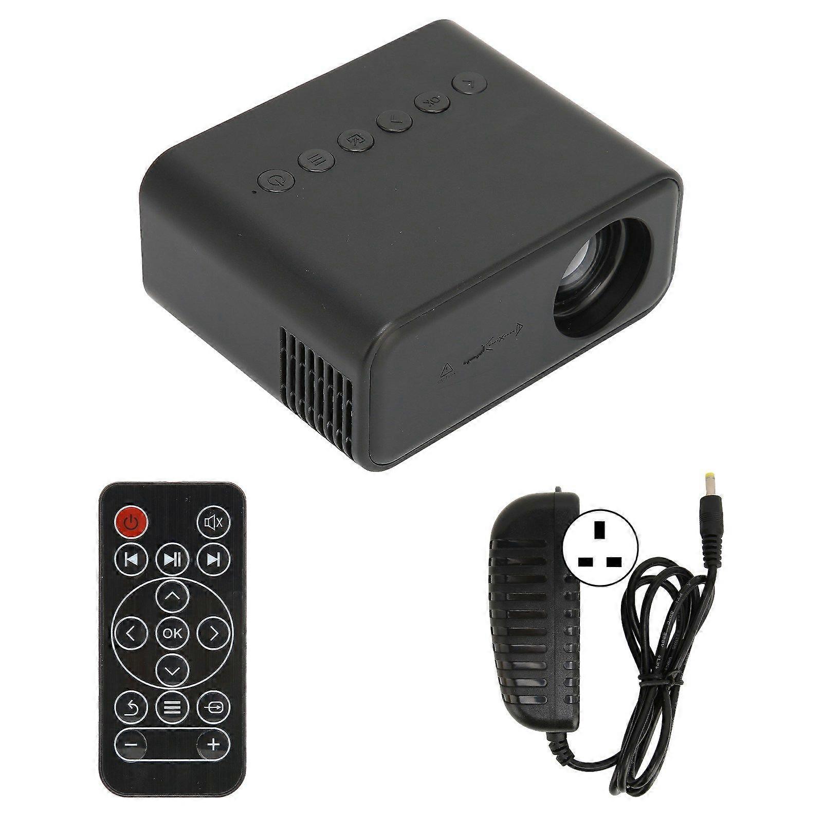 Portable Mini Projector Home Theater Mobile Phone Projector for Screen Projection 100240VBlack UK Plug
