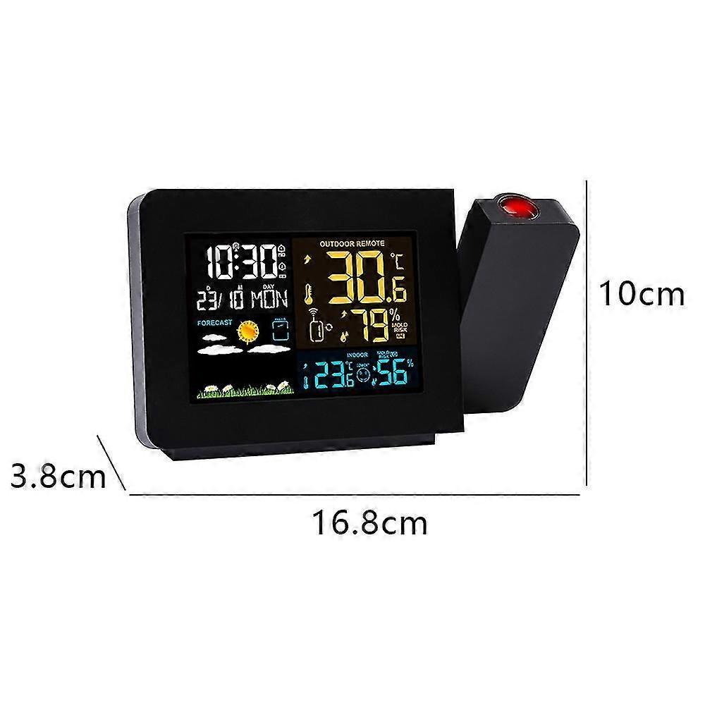 Multi-function Projection Alarm Clock, Weather Clock, Indoor And Outdoor Temperature And Humidity Meter