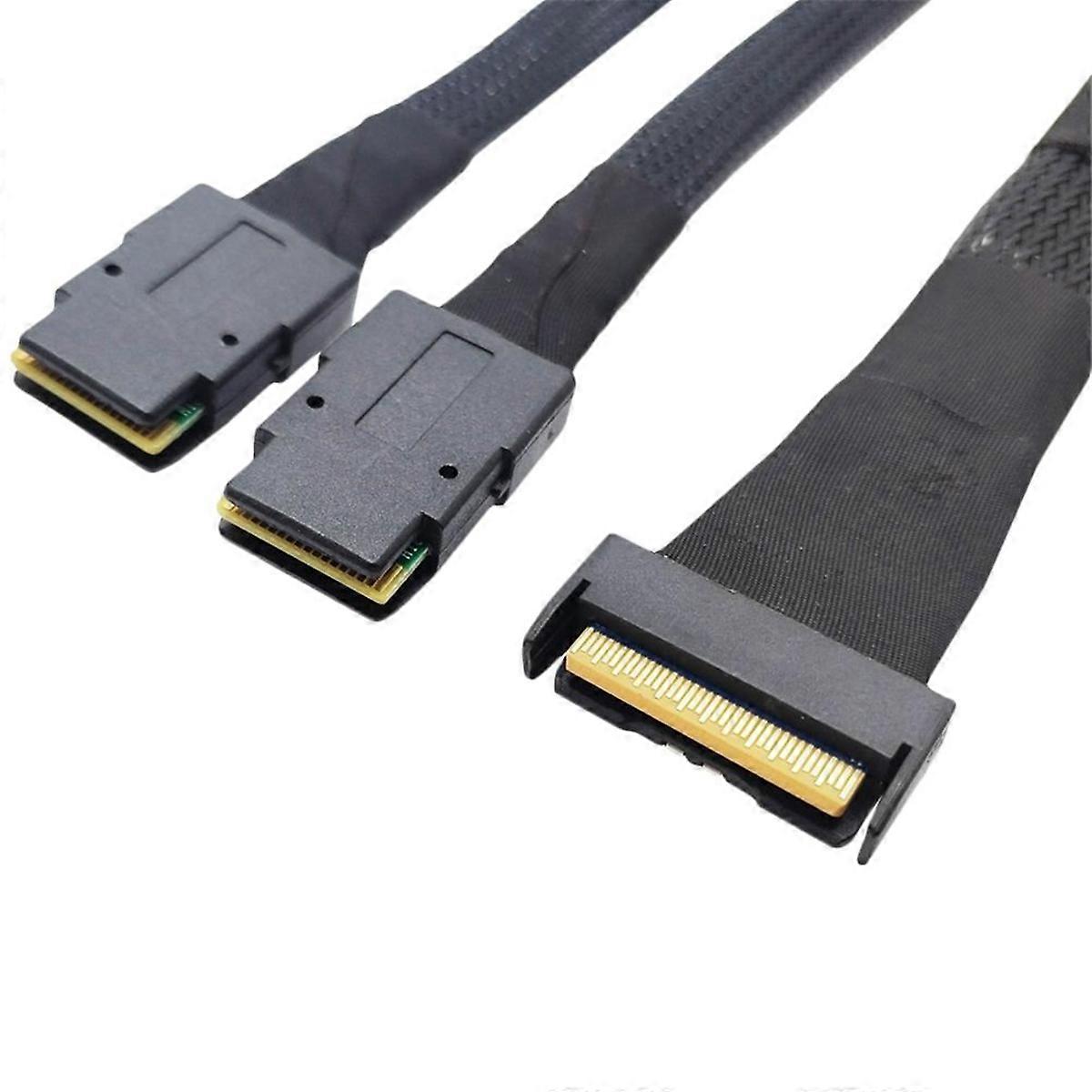 MClO X8 MCIO 8i (74P) לכבל SFF-8087 כפול מתאם שרת PCIE5.0 כבל חיבור כבל שרת מודעה