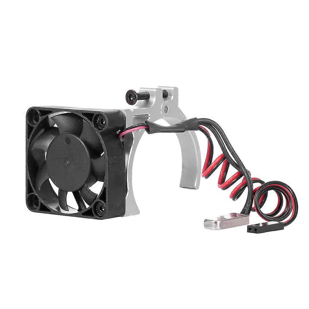 RC Car Motor Heatsink Cooling Fan with Thermal Sensor Aluminum Alloy Clamp Heatsink for 4268 4274 Motors 1/8 Buggy for C Silver