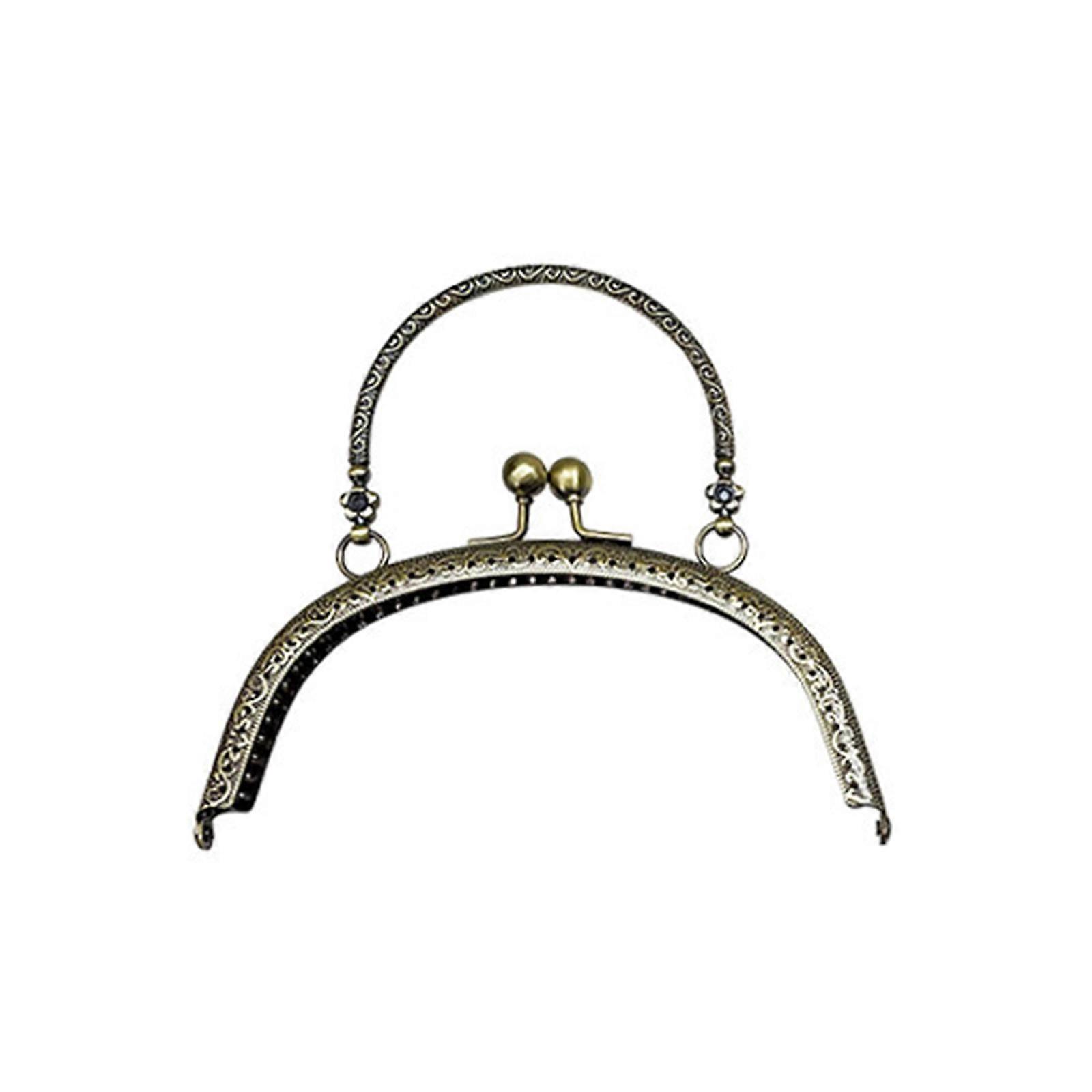 Semicircle Metal Kiss Clasp Lock Purse Handle Frame Kiss Clasp Frame Handle Purse For Making Bag Clutch Frame DIY Crafts  Green patina