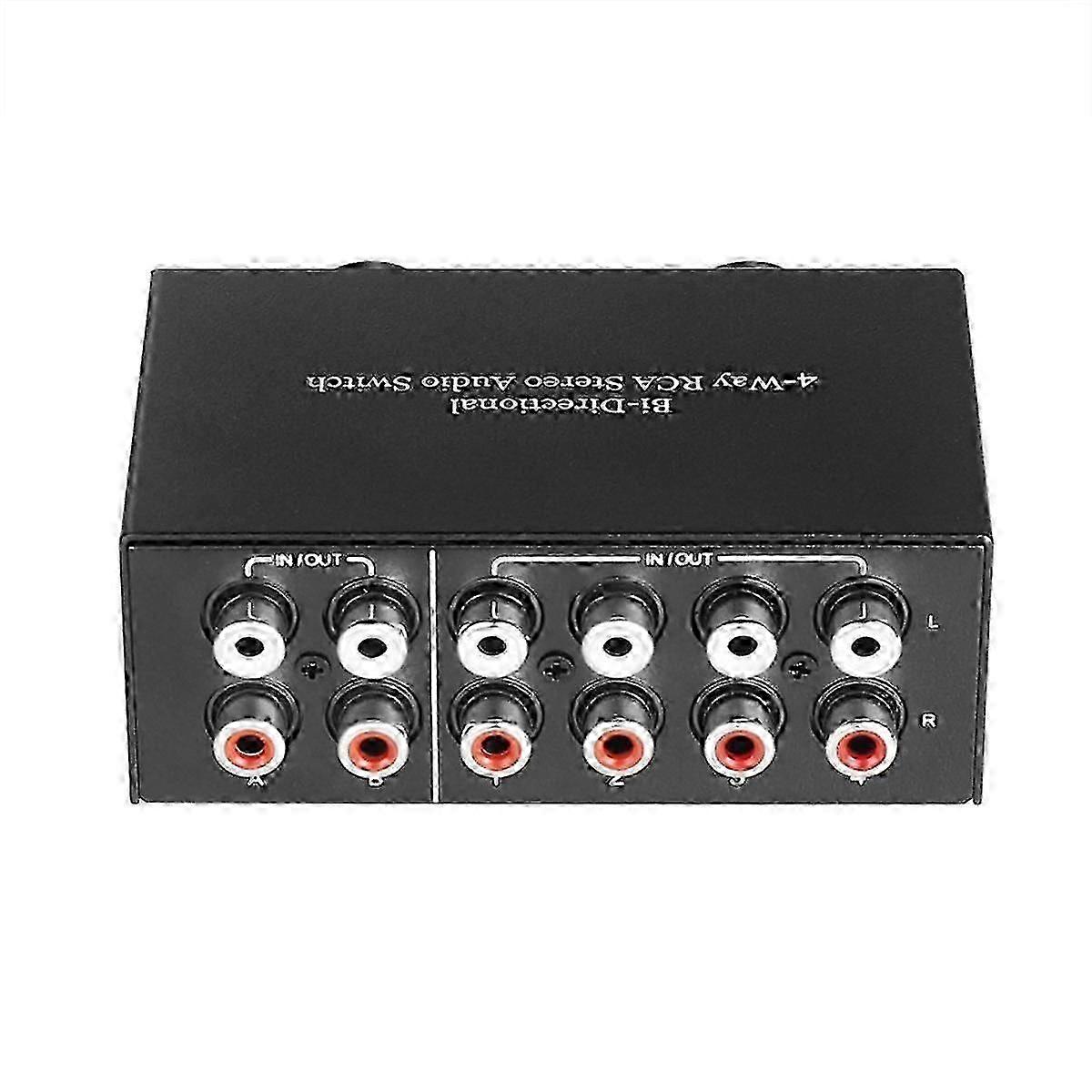 New Models 4 Way Bi-Directional RCA Stereo Audio Switch 2 in 4 Out or 4 in 2 Out L/R Jack Sound Channel RCA Au