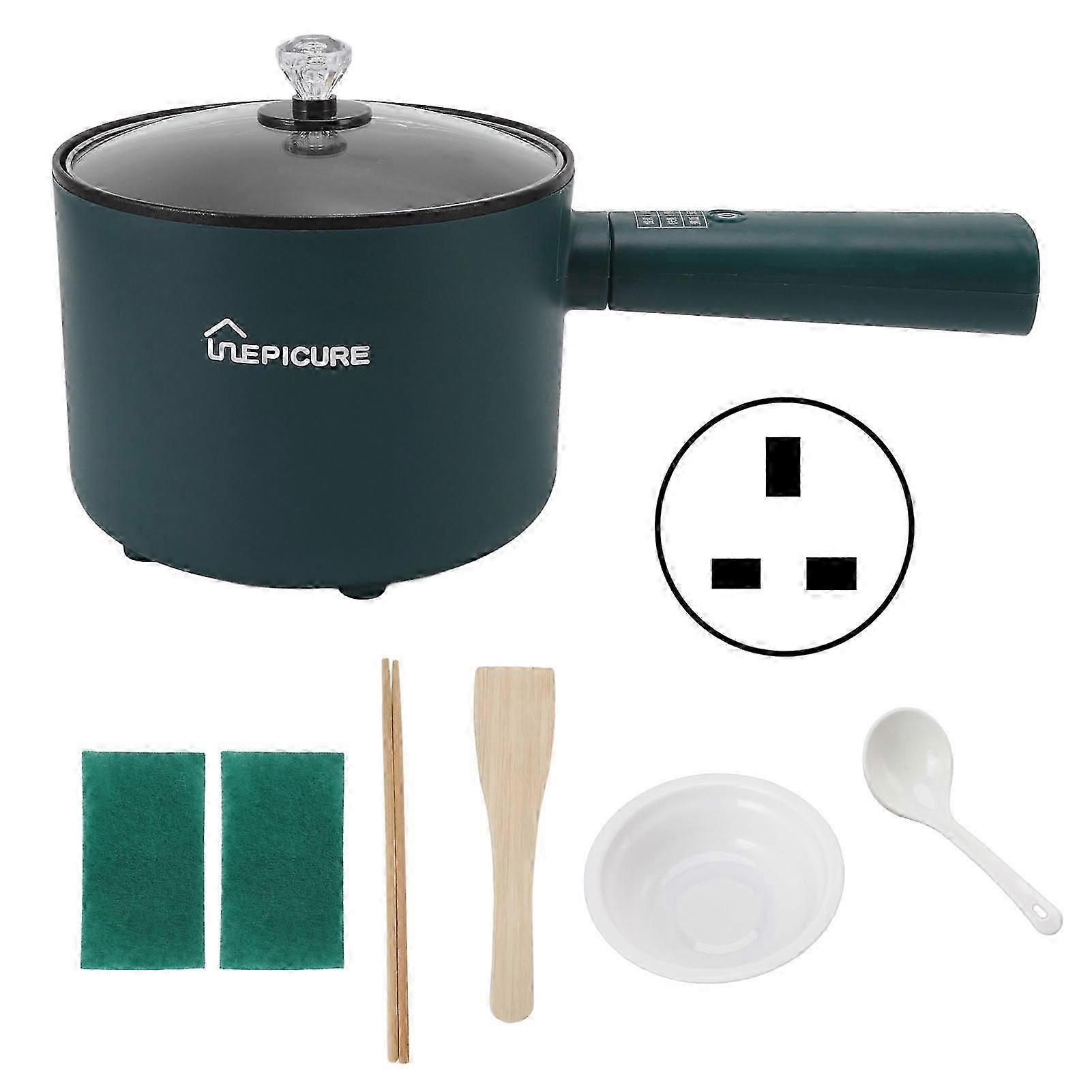 Electric Pot Green 1.8L Large Capacity Non Stick Multifunctional Mini Electric Hot Pot for Dormitory UK 220V