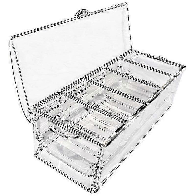 Chilled 5 Compartment Condiment Server Rack - Serving Tray Container With 5 Removable Trays