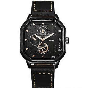 Elegante orologio impermeabile con movimento meccanico Facile da leggere Orologio da uomo con quadrante quadrato con cinturino ergonomico