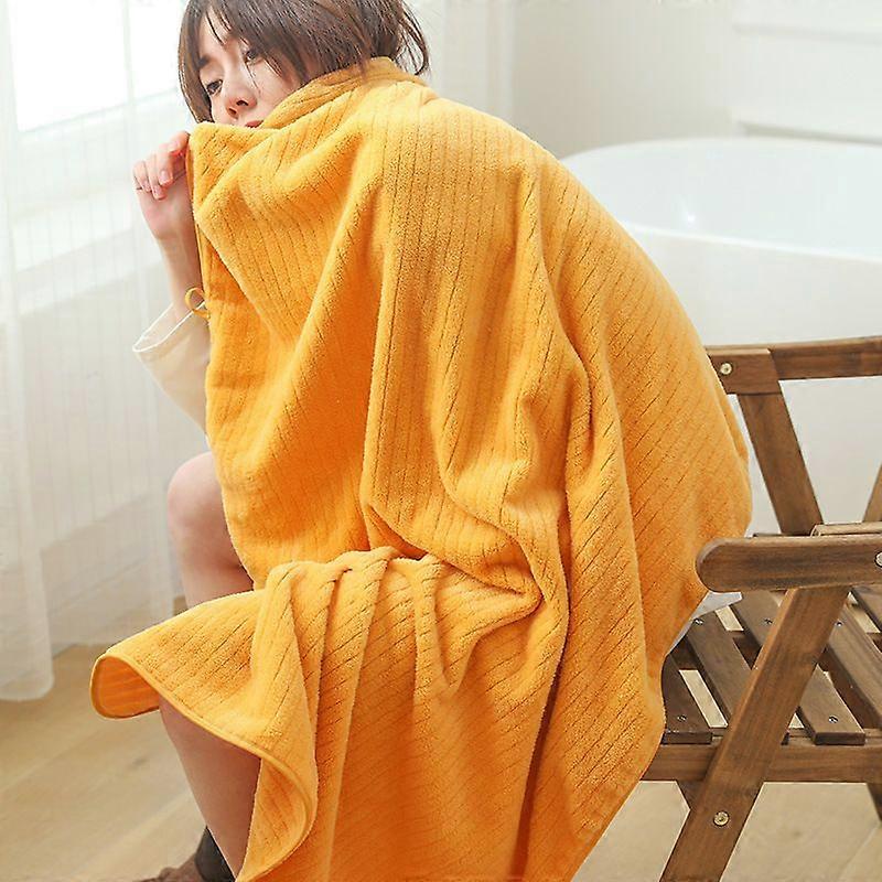 The bath towel is enlarged and thickened. Adult coral velvet is made of pure cotton. It can absorb water quickly. Wrapping towel with pit pattern is y