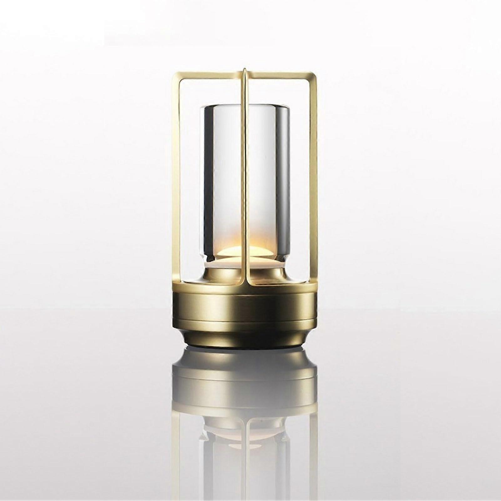 Rechargeable Glass Lamp with Touch Sensor for Reading, Modern Design, Adjustable Brightness, Warm White Light