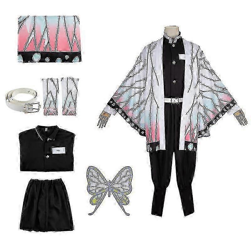 Disfraz Cosplay De Nezuko Tanjirou – Set De 9 Piezas Con Kimono, Collar Y Clips Para Orejas