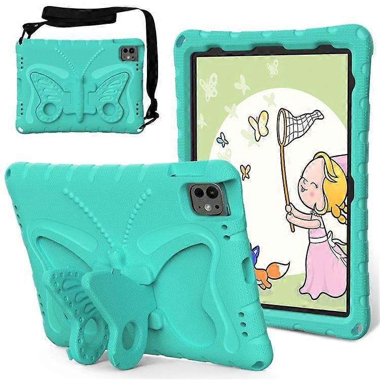 Compatible For iPad Pro 11 (2024) EVA Case Butterfly Kickstand Tablet Cover with Shoulder Strap