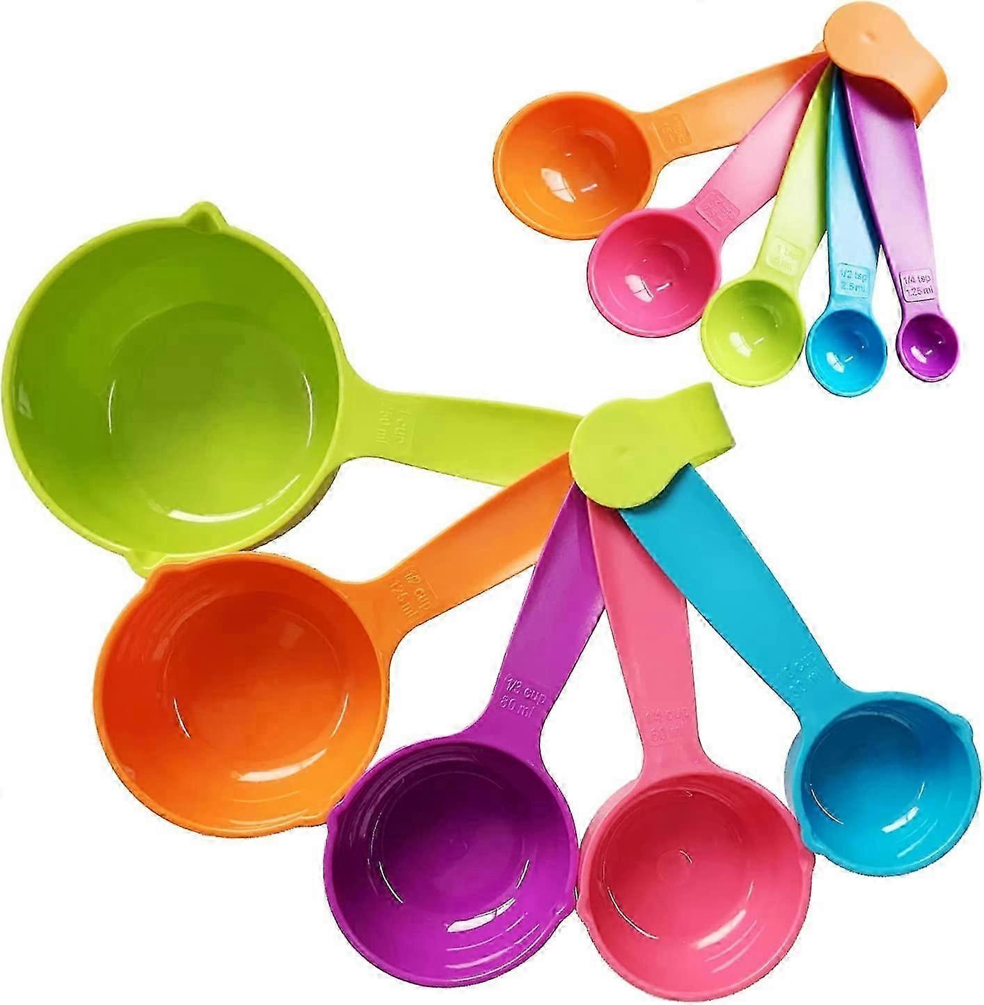 Measuring Cups and Spoons Measurement Kitchen Tools, Set of 10 (Random Color)
