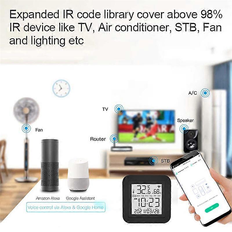 Digital Thermometer Hygrometer IR Remote Control Smart WiFi Temp Humidity Monitor for Air Conditioner Appliances 