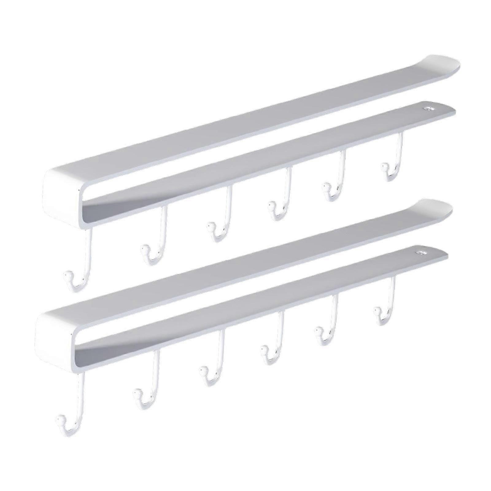 2 stk kruskroker under skap krusholderstativ for kopper belter nøkler oppbevaring hvit